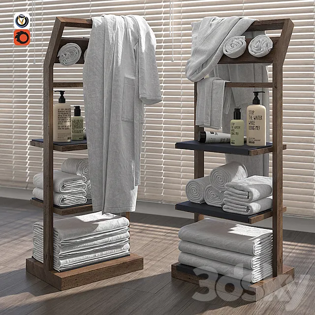 Shelves for bathroom Gunter wooden v2 3DModel Shelves for bathroom Gunter wooden v2 3DModel