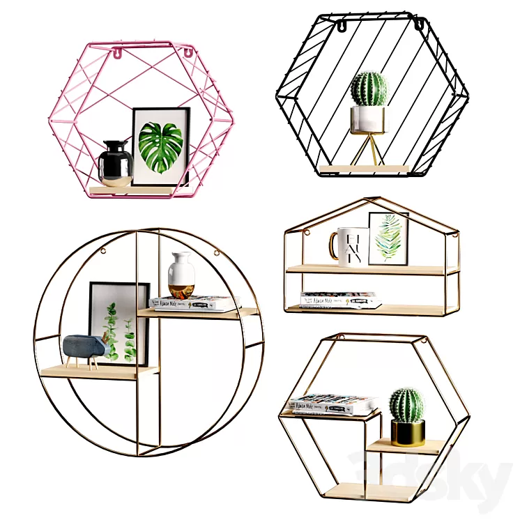 Shelves set 2 3D Model Shelves set 2 3D Model