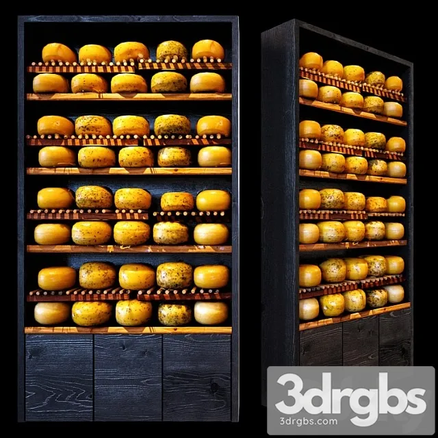 Shelves with cheese 3D Model Download