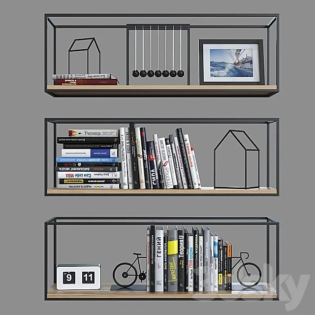 Shelves with decor 9. 3D Model Shelves with decor 9. 3D Model