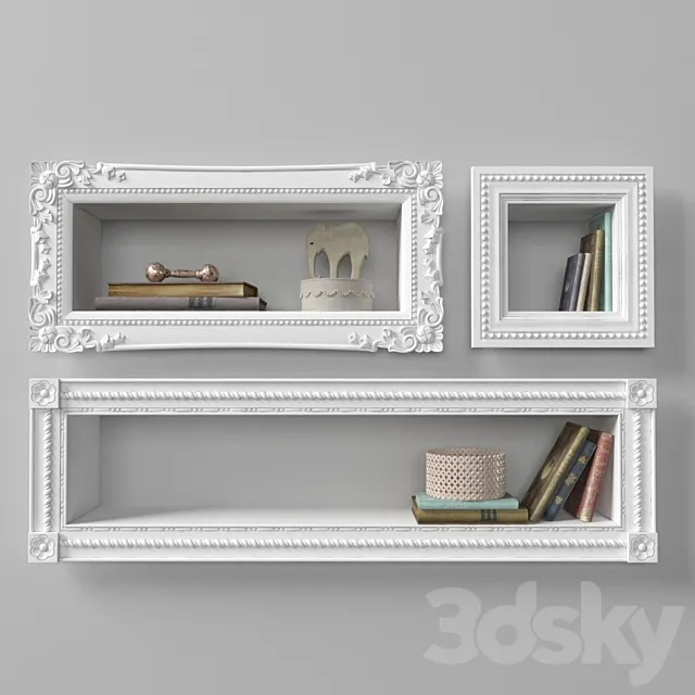 Shelves with decor from RHBaby & Child 3D Model Shelves with decor from RHBaby & Child 3D Model