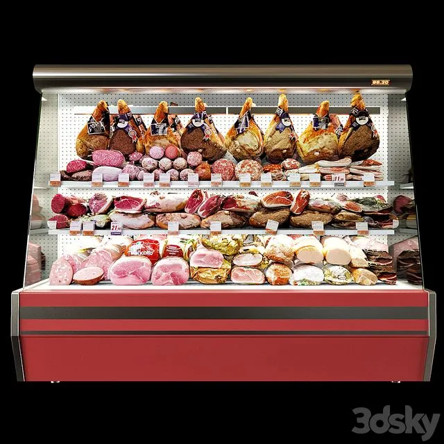 Shelves with meat 3D Model