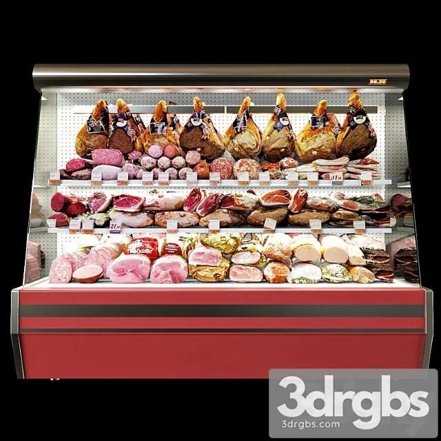 Shelves with meat 3D Model Download