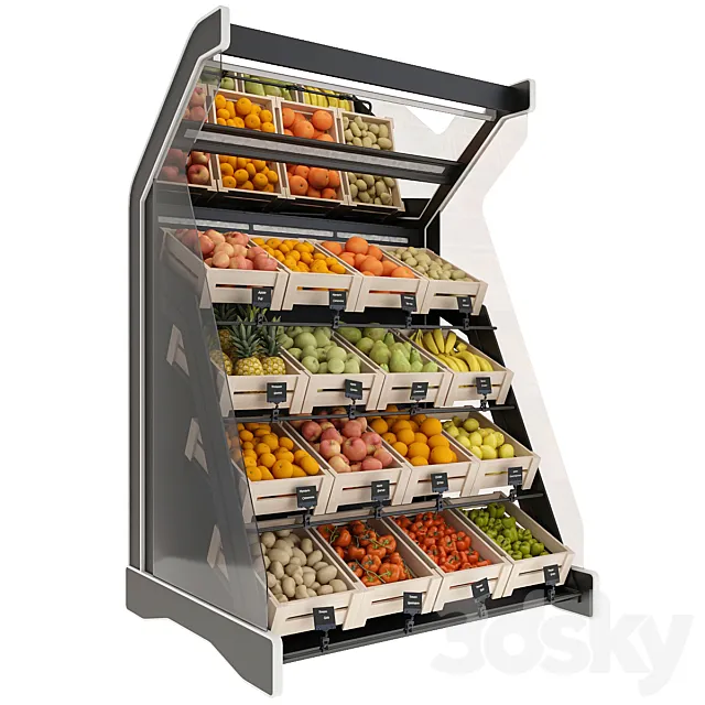 Shelves with products 3D Model