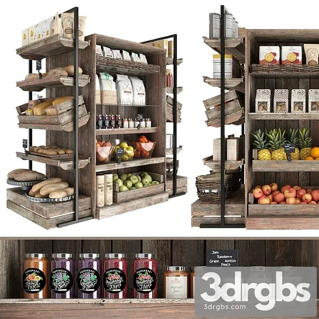 Shelves with products 3D Model Download