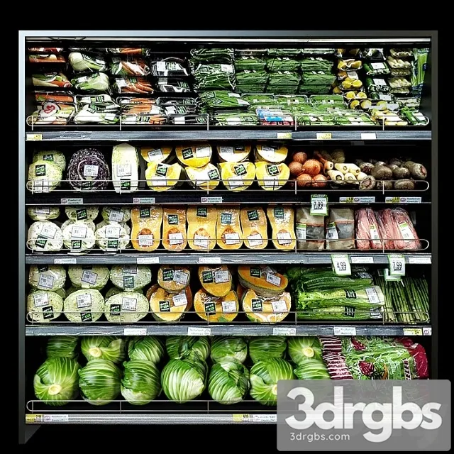Shelves With Vegetables 2 3D Model Download
