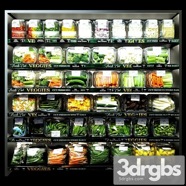 Shelves With Vegetables 3D Model Download