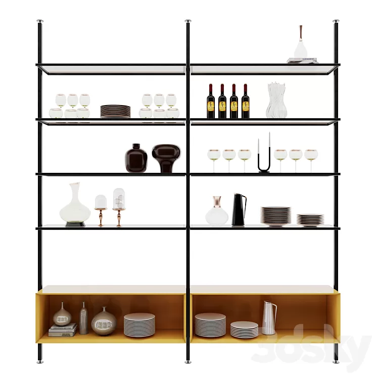 Shelving 45 3D Model Shelving 45 3D Model