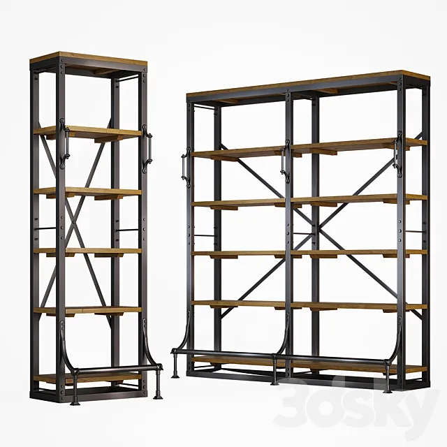 Shelving C5 _ 600 and C5 _ 1800 Arkhangelsk Loft Builder 3D Model