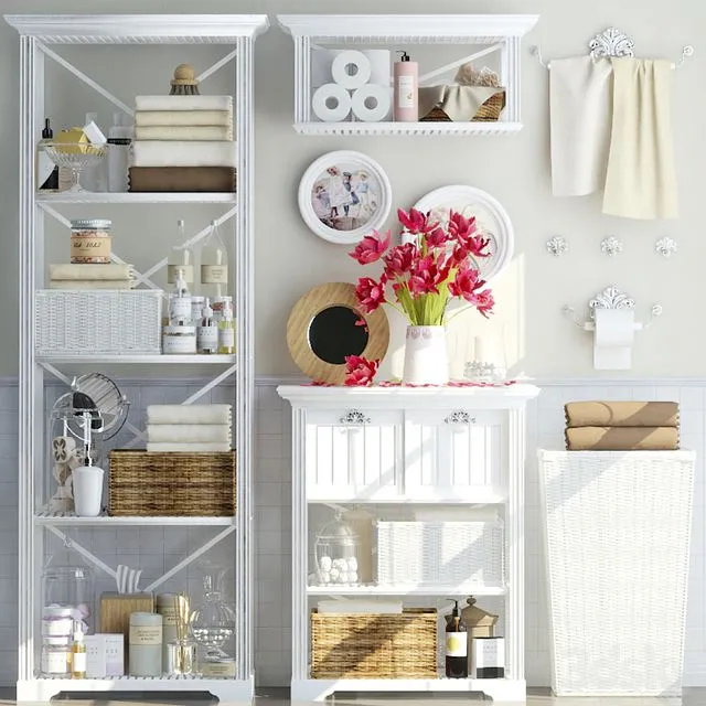 Shelving in the bathroom 4 3D Model