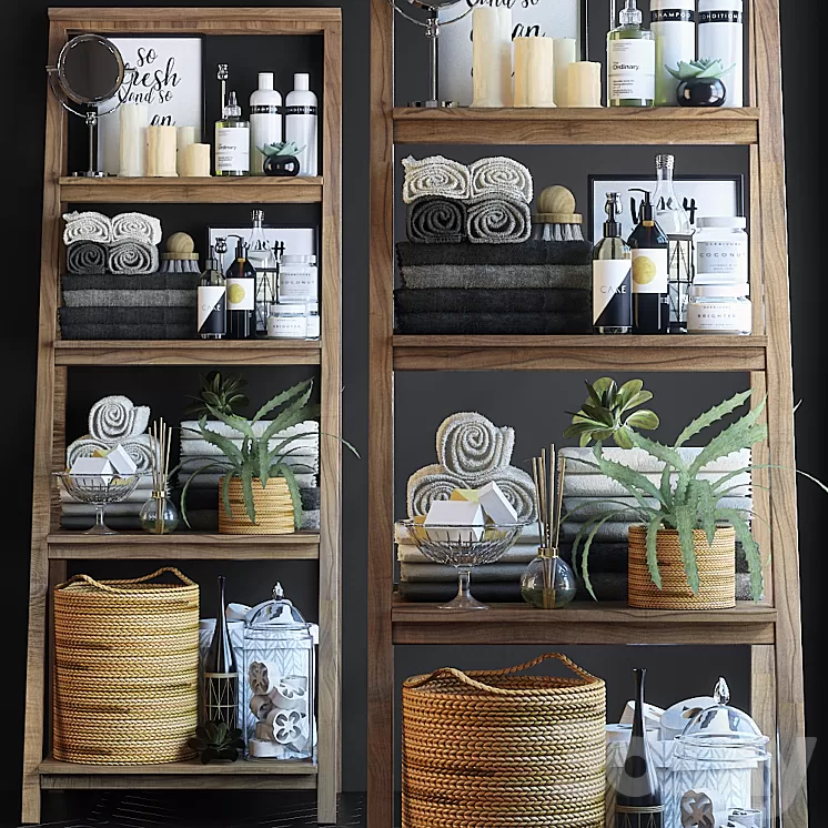 Shelving in the bathroom 6 3D Model