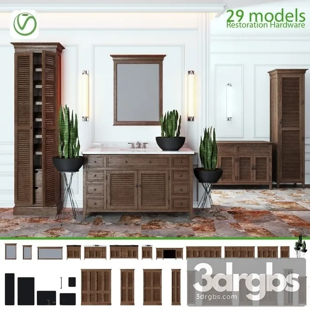 Shelving The Bathroom 1 3D Model Download