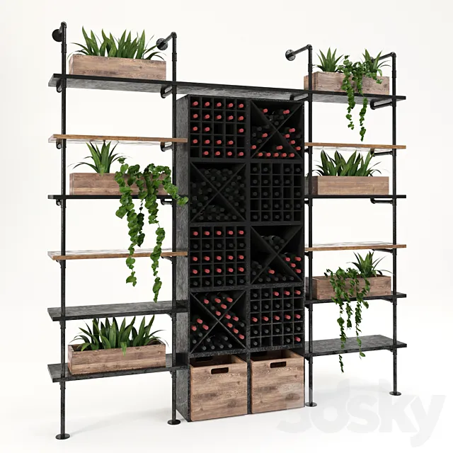Shelving Wine Station 4 3D Model Shelving Wine Station 4 3D Model