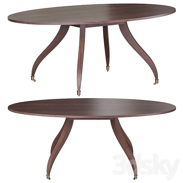 SHERATON OVAL DINING TABLE by baker 3D Model