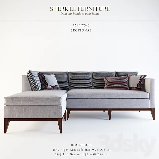 Sherrill Furniture Company_2540-2543 3D Model Sherrill Furniture Company_2540-2543 3D Model