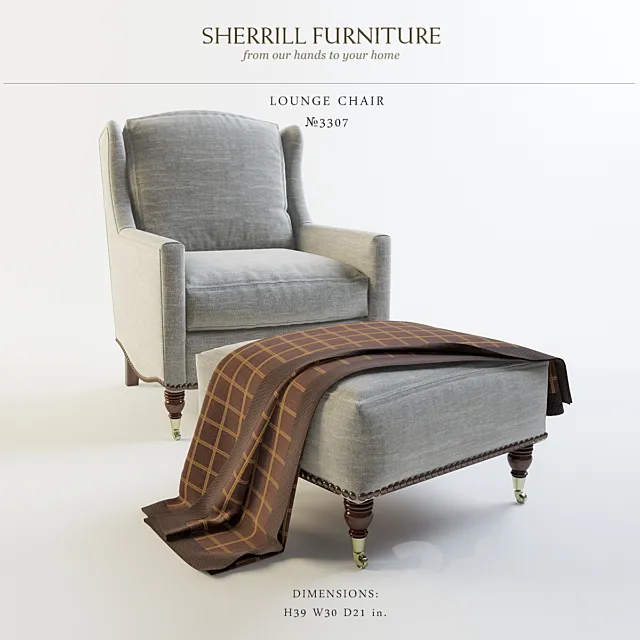 Sherrill Furniture_Lounge Chair_3307 3DModel Sherrill Furniture_Lounge Chair_3307 3DModel