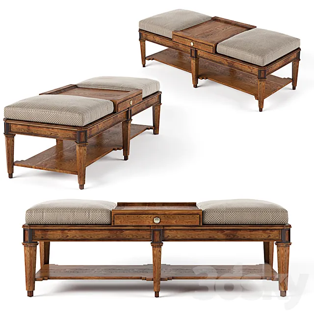 Sherrill Occasional Living Room Ottoman Cocktail Table 3D Model Sherrill Occasional Living Room Ottoman Cocktail Table 3D Model