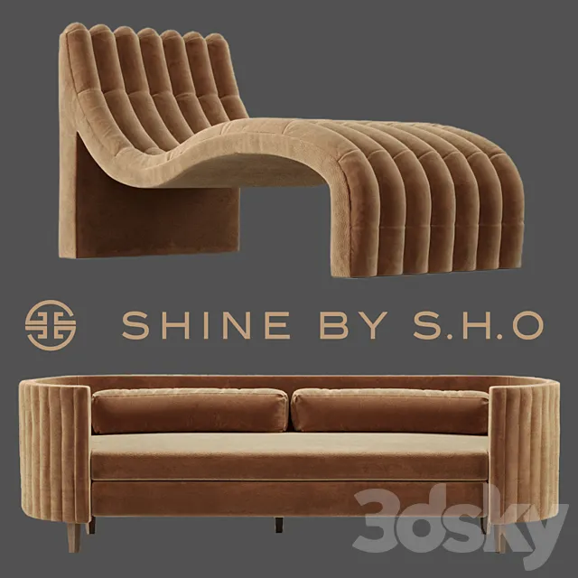 Shine by SHO Clarisse sofa and Sacha chaise 3DModel