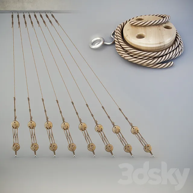 Ship Set # 2 (rigging) 3D Model Ship Set # 2 (rigging) 3D Model