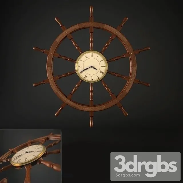 Ship Steering Wheel Wall Clock 3D Model Download