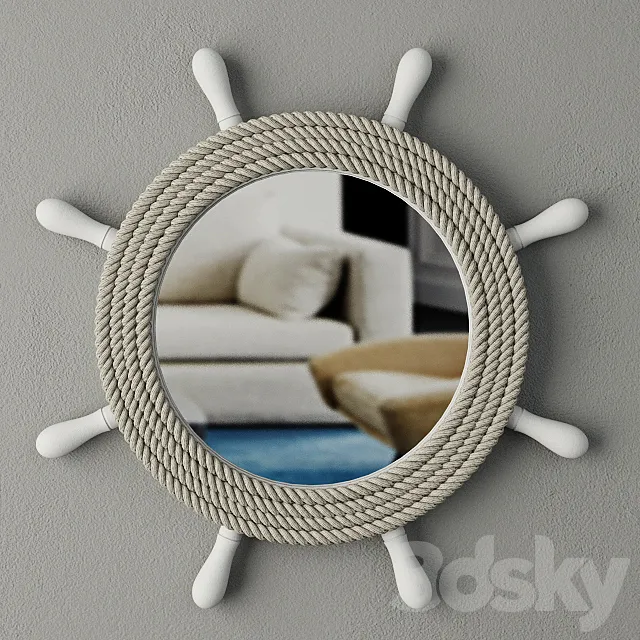 Ship’s Wheel Mirror 3D Model Ship’s Wheel Mirror 3D Model