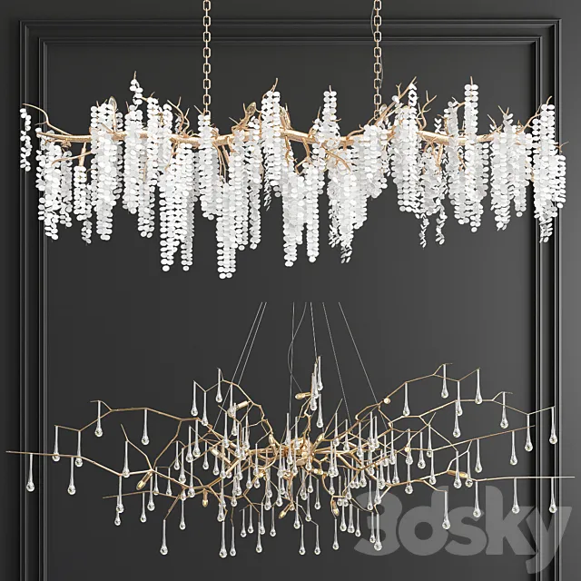 Shiro & Serip Branching Chandelier 3DModel Shiro & Serip Branching Chandelier 3DModel