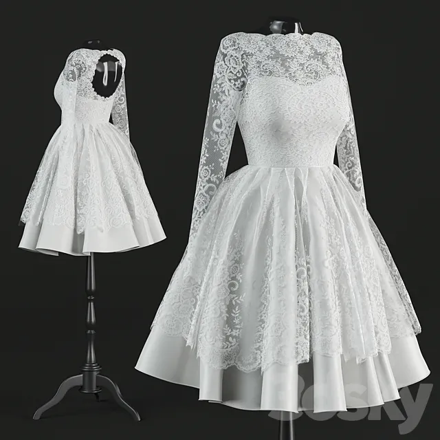 Short Wedding Dress 3DModel