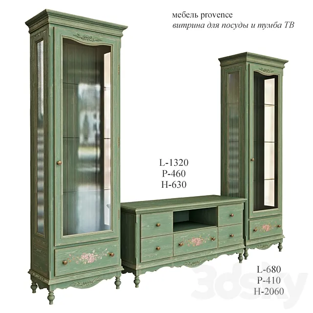 Showcase and TV cabinet 3DModel Showcase and TV cabinet 3DModel