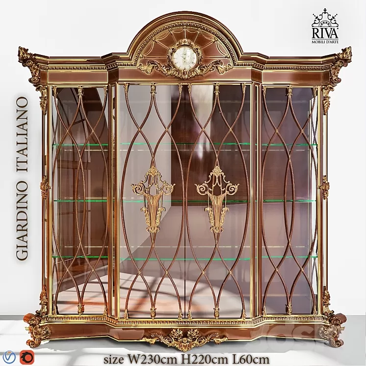 Showcase classic RIVA Mobili D'arte 3D Model