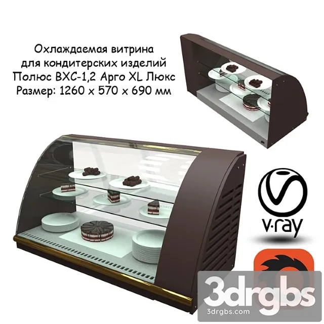 Showcase confectionery sec-1.2 argo xl suite 1260 x 570 x 690 mm 3D Model Download