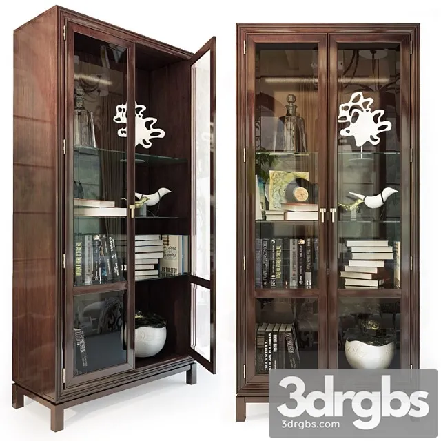 Showcase jason glass door cabinet .hickory white 3D Model Download Showcase jason glass door cabinet .hickory white 3D Model Download