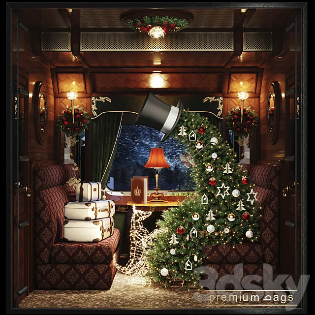 Showcase of premium bags “New Year Express” 3D Model