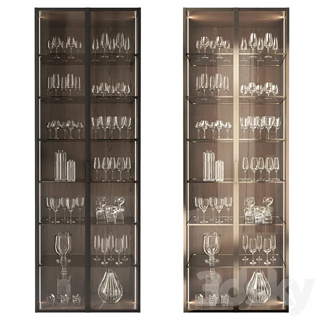 Showcase with glasses 3D Model Showcase with glasses 3D Model