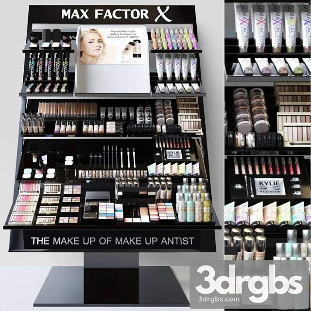 Showcase with professional cosmetics for beauty salons or duty free. make up 3 3D Model Download