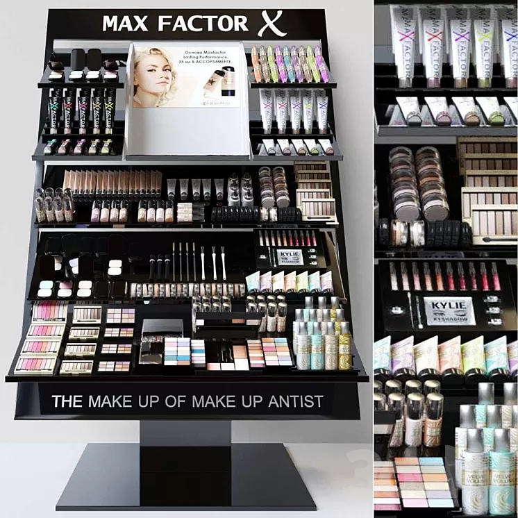 Showcase with professional cosmetics for beauty salons or duty free. Make up 3 3D Model