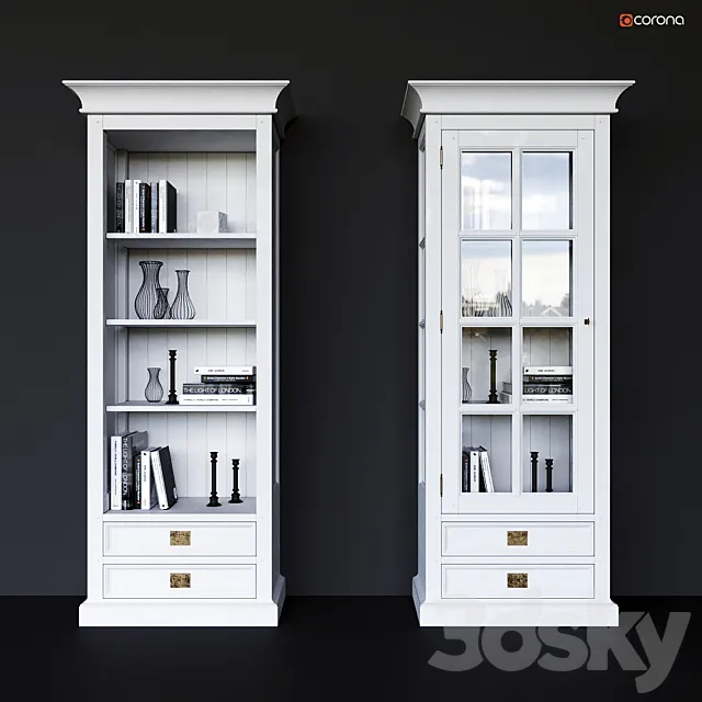 Showcases Oxford Dantone Home glazed and open 3D Model Showcases Oxford Dantone Home glazed and open 3D Model