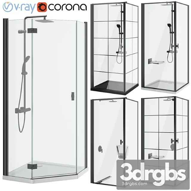 Shower cabins radaway nes 8 black set 136 Shower cabins radaway nes 8 black set 136