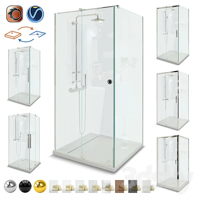 SHOWER CABINS Radaway | Sliding set 2 3D Model