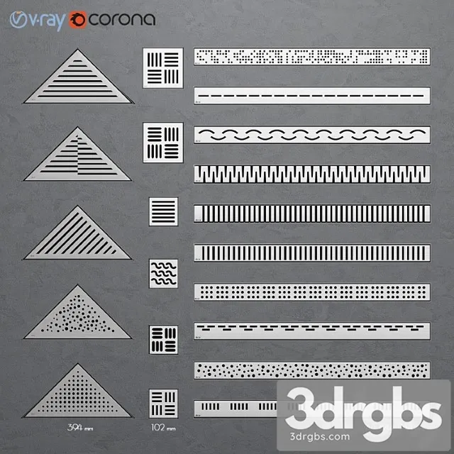 Shower Channels Drainage Ladders Alca Plast 3D Model Download