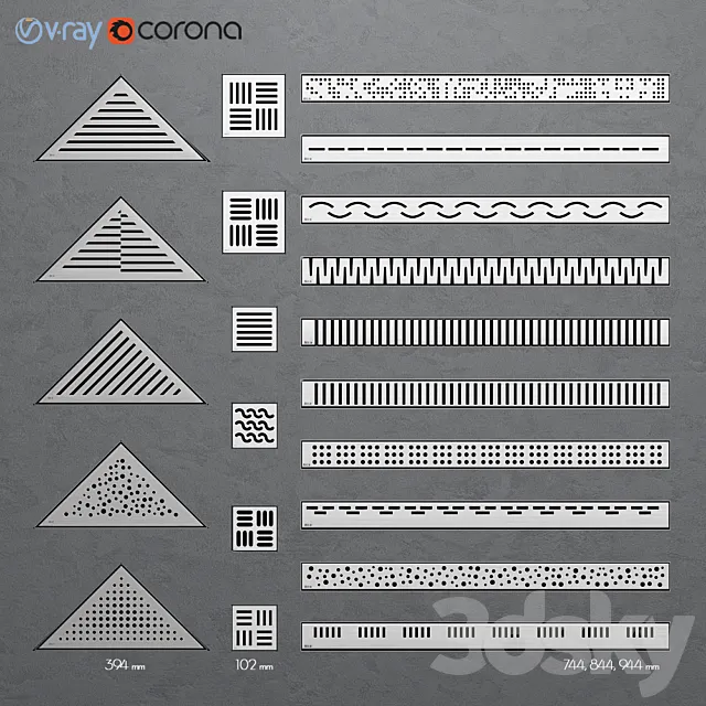 Shower channels. drainage ladders Alca Plast 3DModel