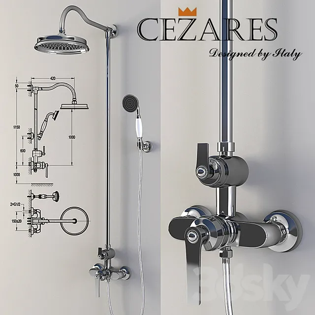 shower column Cezares Liberty (CD-01 _ CD-T-01) 3DModel