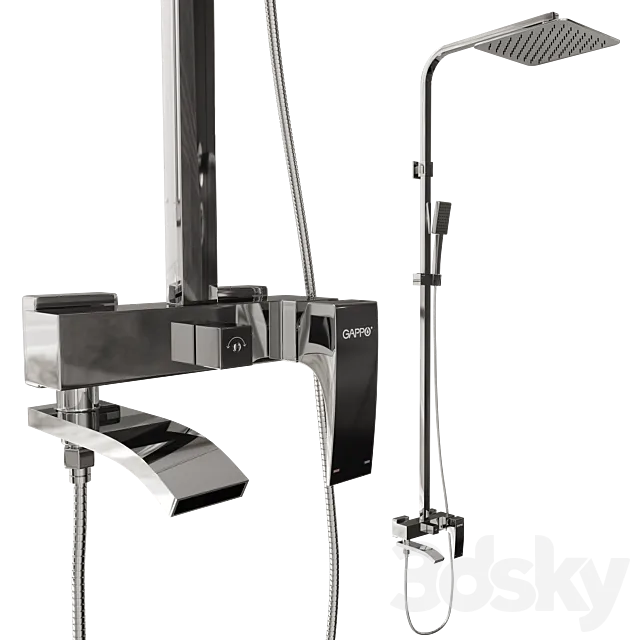 Shower column Gappo G2407 chrome 3D Model Shower column Gappo G2407 chrome 3D Model