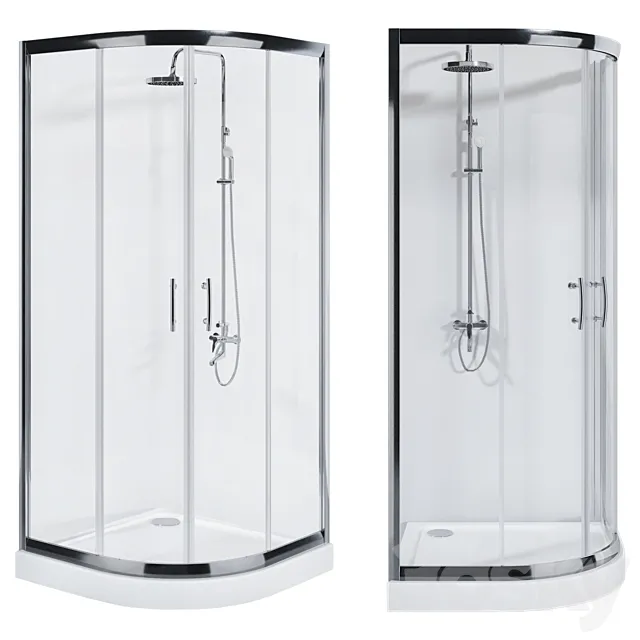 Shower corner Aquanet Alfa NAA2142 90×90 _ 100×100 3D Model