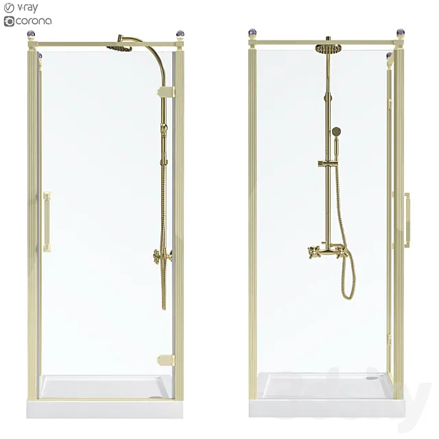 Shower corner Beta Cube Classic NBB1221 90×90 3D Model