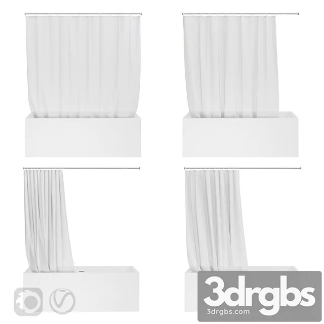 Shower curtain and bathtub knief shape 70