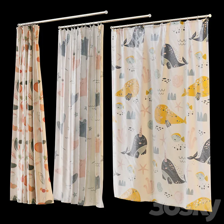 Shower Curtains 3D Model