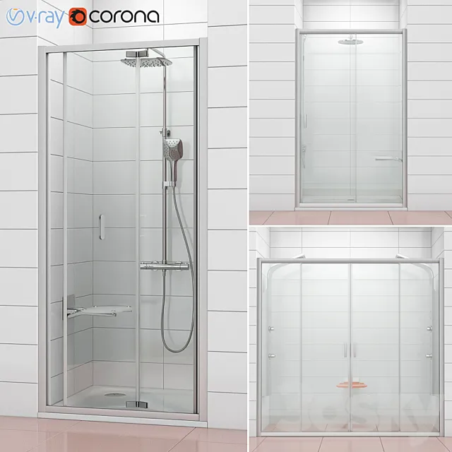 Shower doors Ravak | Blix 3D Model Shower doors Ravak | Blix 3D Model