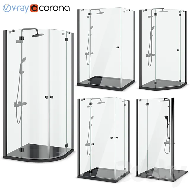 Shower enclosures Radaway | Torrenta black 3D Model