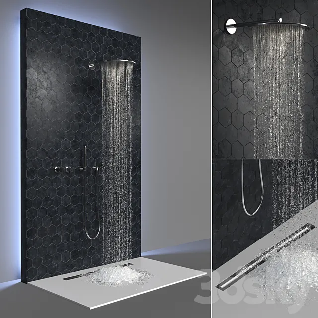 shower + Faucet 02 3D Model