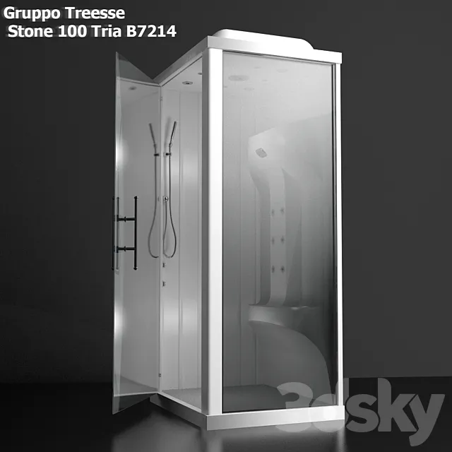 Shower – Gruppo Treesse Stone 100 Tria B7214 3D Model Shower – Gruppo Treesse Stone 100 Tria B7214 3D Model